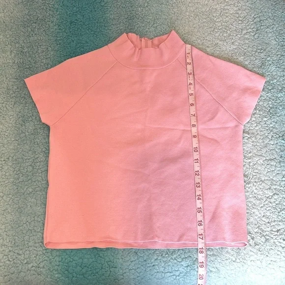 🔥Zara Pink Fitted Ribbed T-Shirt with Mandarin Collar🔥 - Picture 4 of 6